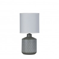 Oriel Lighting-Celia Ceramic Table Lamp Complete With Fabric Shade-Coffee/Green/Grey/Pink/Yellow